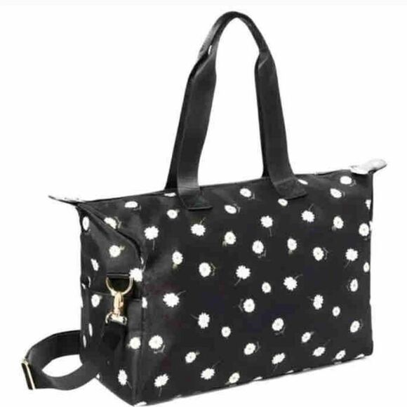 NEW ALICE & OLIVIA FLORAL DUFFEL TRAVEL WEEKEND BAG IN PACKAGE DAISY NAVY NWT - Picture 2 of 8